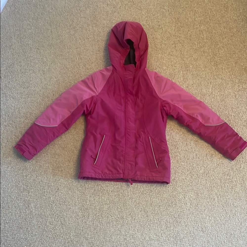 Lands' End Pink Ski Jacket with Hood